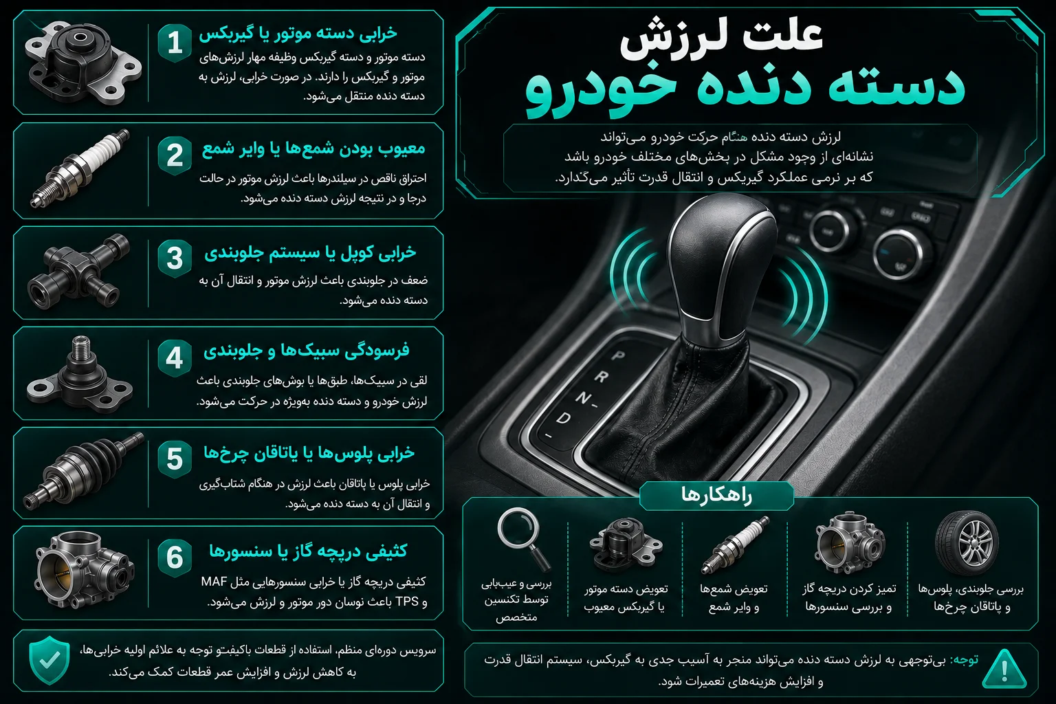 علت لرزش دسته دنده خودرو