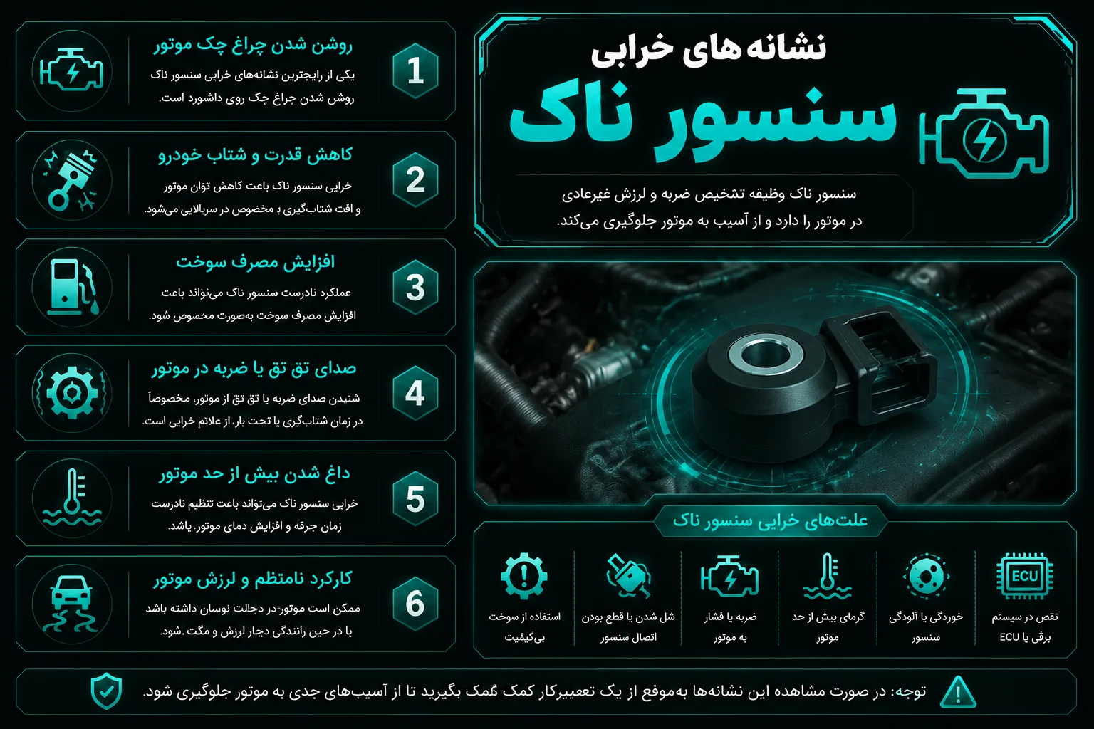 نشانه های خرابی سنسور ناک