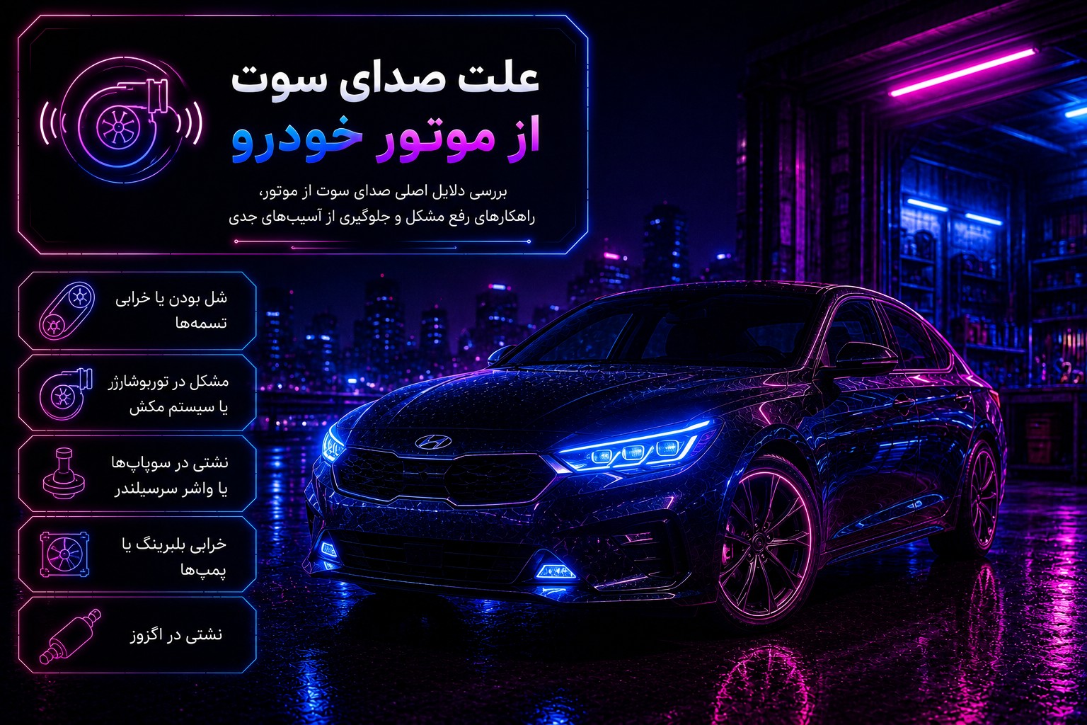 علت صدای سوت از موتور خودرو